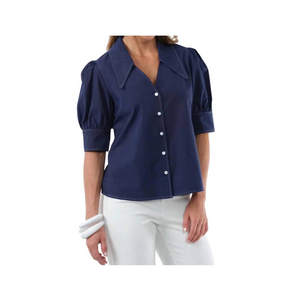 NEW LIOR blanche boyfriend shirt in navy